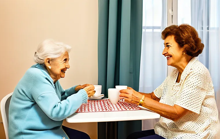 요양병원 의료보험 적용 - **Prompt 1: A Compassionate Portuguese Elder Care Home**
A bright, inviting, and meticulously cl...