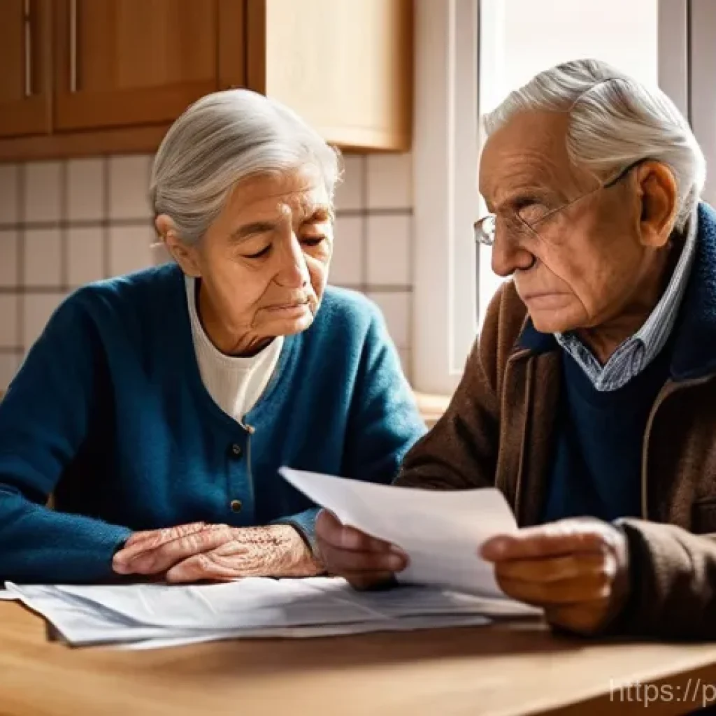 치매 요양병원 의료보험 적용 - **Prompt 1: The Weight of Dementia's Costs**
    A realistic, empathetic portrait of an elderly Port...