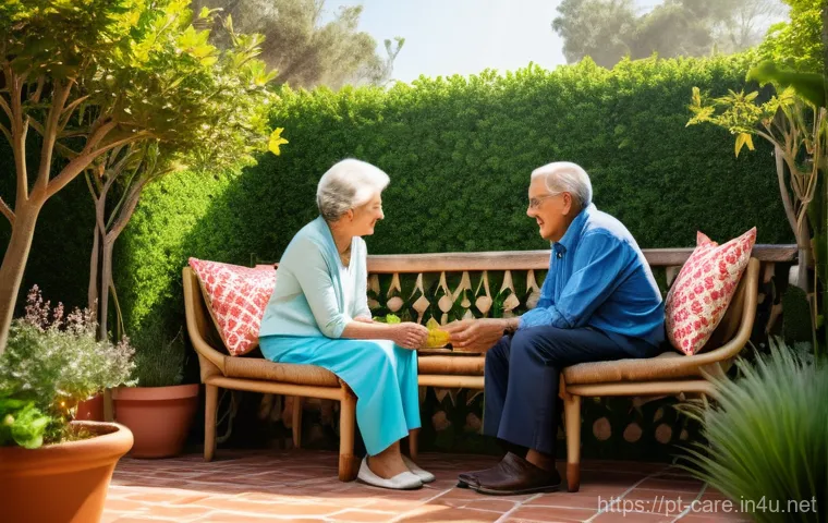치매 요양병원 의료보험 적용 - **Prompt 2: Health Insurance as a Guiding Hand**
    A bright, hopeful image featuring an elderly Po...