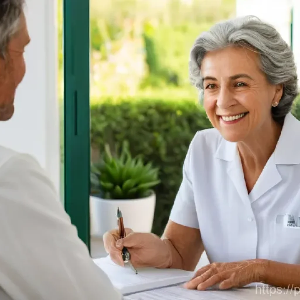 요양병원 의료진 수준 - **Prompt 1: A Multidisciplinary Team Providing Empathetic Care in a Modern Portuguese Senior Residen...