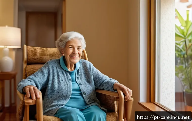 치매 환자 요양 프로그램 - A warm and well-lit living room adapted for elderly dementia patients in a Brazilian home setting, f...